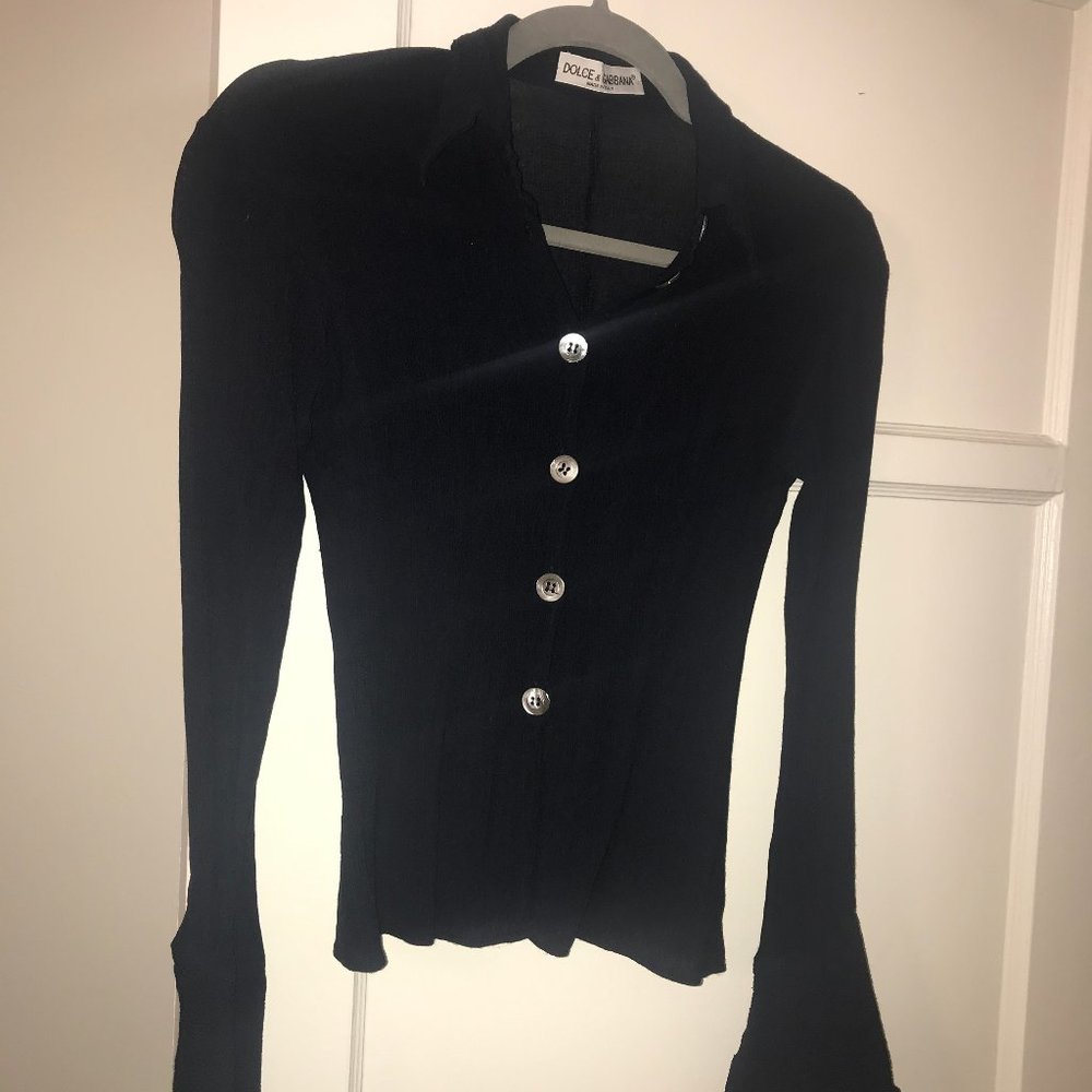 Vintage D&G navy blue sheer shirt